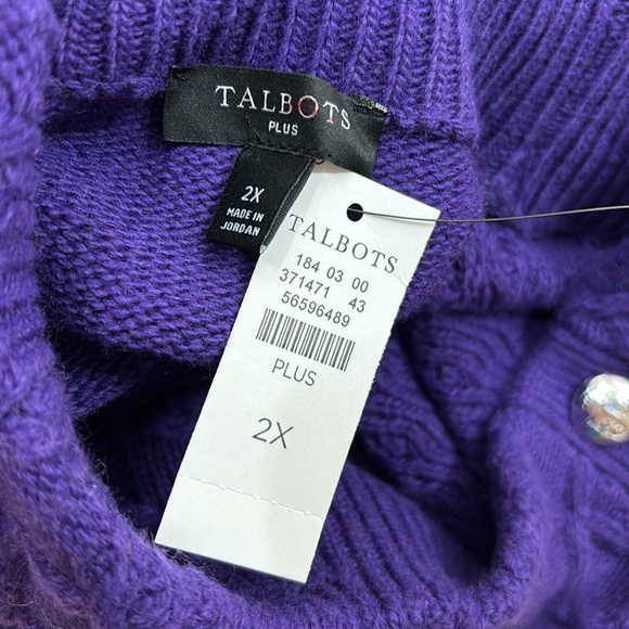 NWT Talbots Engraved Buttons Sweater in Purple 2X - Picture 11 of 12